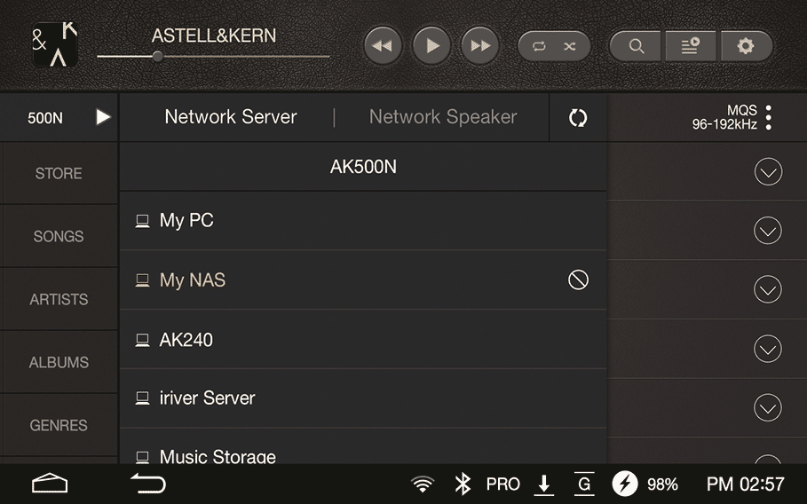 Netzwerk-Server-DLNA-Menü Netzwerk-Server-DLNA-Menü